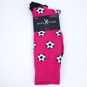 NEW Mark Ecko Cut & Sew Socks Men Pink Soccer Print Sock Size 10-13